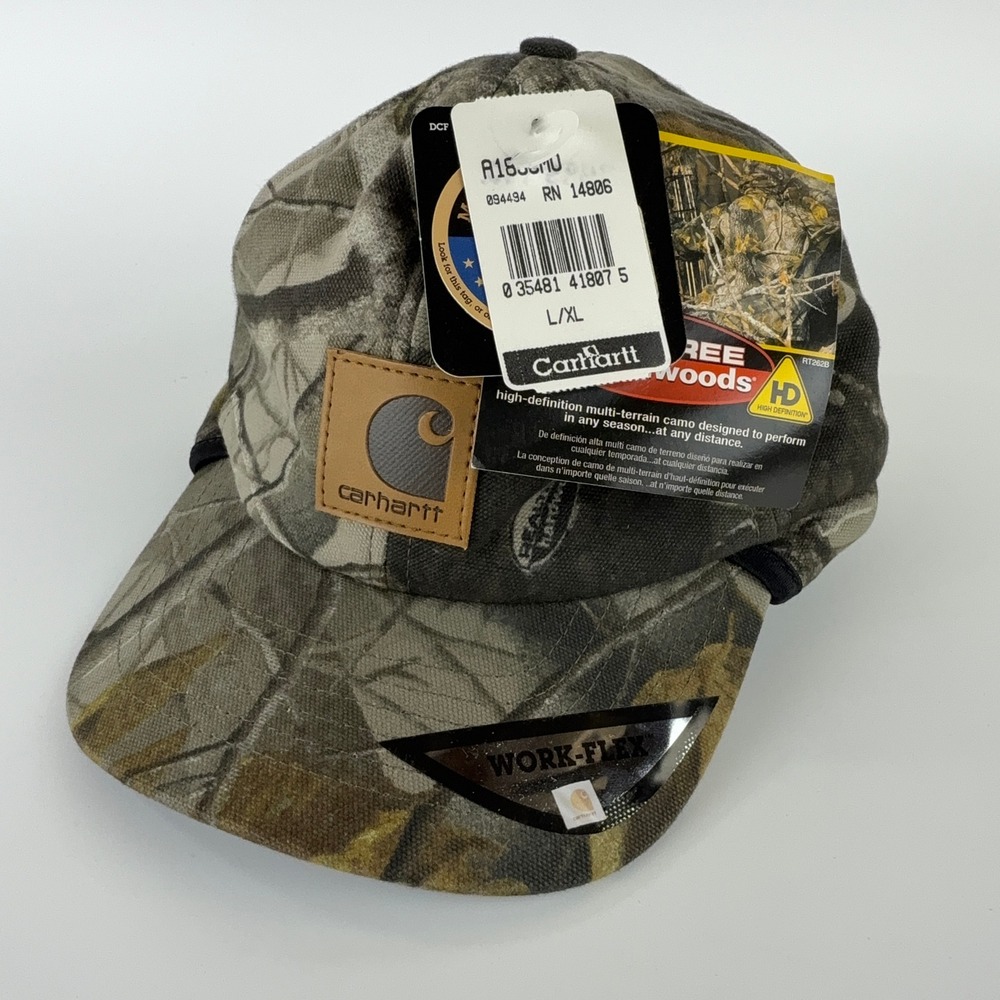 Carhartt Realtree Hardwoods Camo Work-Flex Ear Flap Hat A183 CMO L/XL NWT NOS